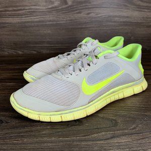 Nike Free 4.0 v3 Womens Shoes Size 9.5 Gray Yellow Running Sneakers 580406-070